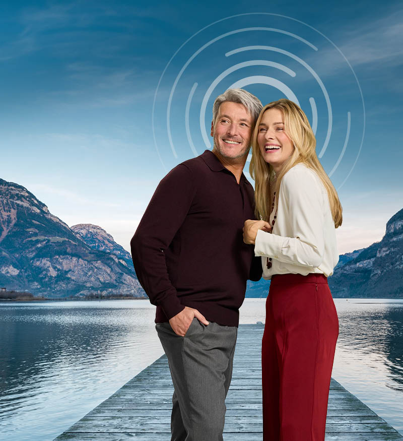  Couple sharing a moment in front of a lake