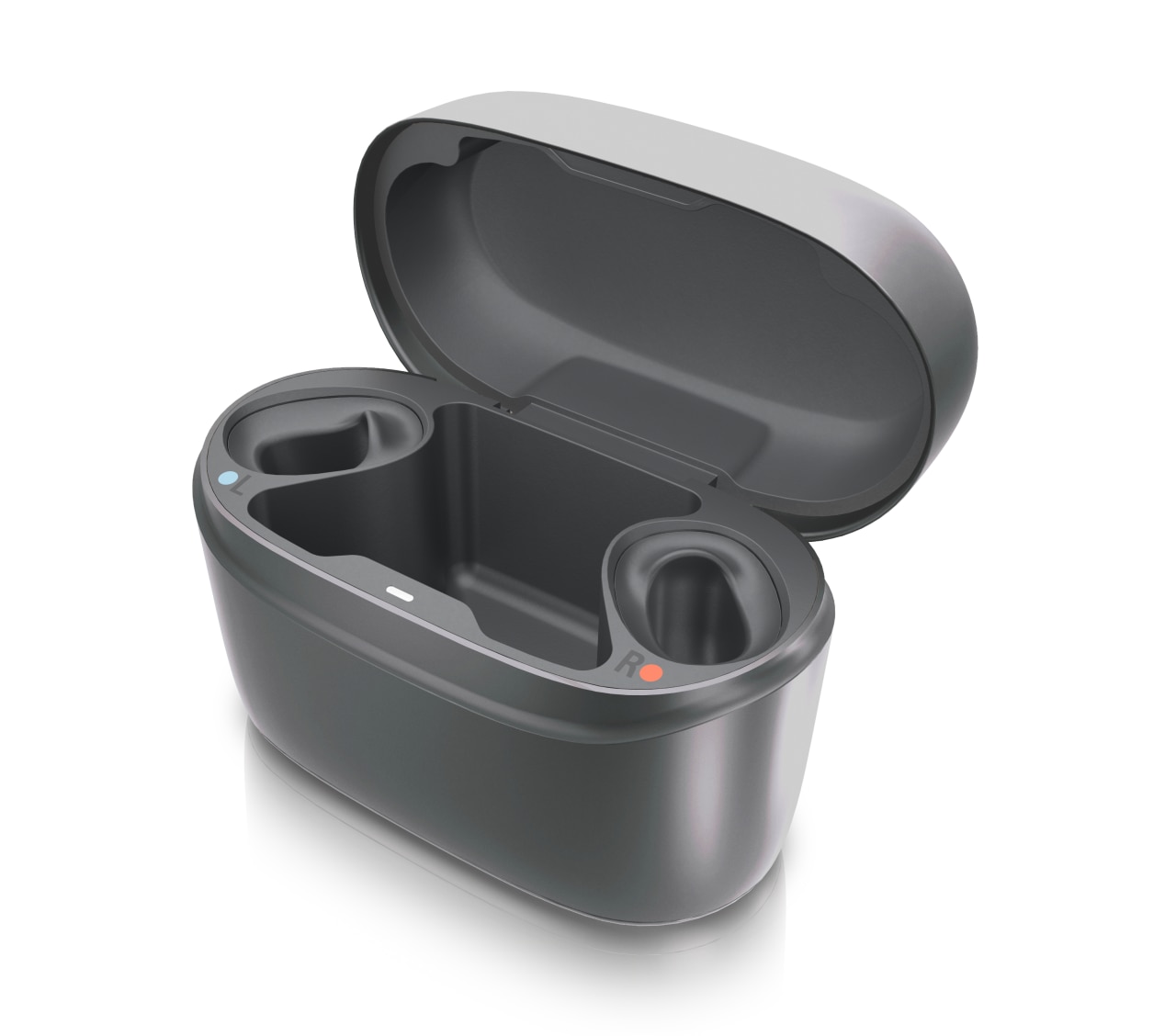 Imagen del cargador E-RX y los audífonos Sound ERX.